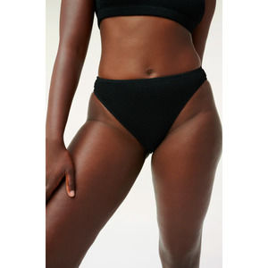 Good American Always Fits Good Waist Cheeky Bottoms 5/6 2XL-3XL Swim Black NWT